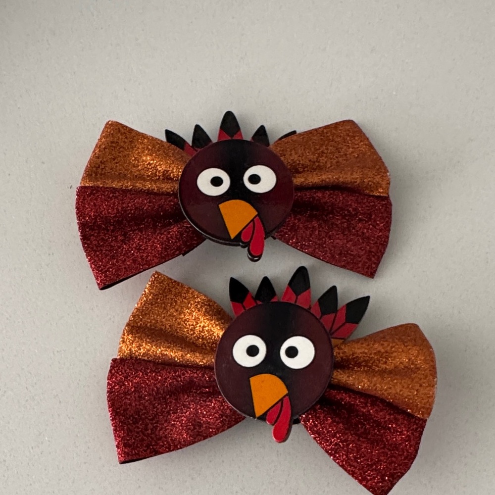 Festive Turkey Hair Bows